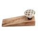 Black Golden Check Pattern Flat Ceramic Wooden Door Stopper